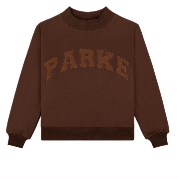 Parke Monochrome Varsity Mockneck Chocolate - Picture 1 of 2